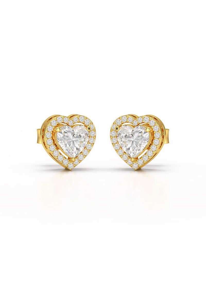 أيه كيه جويلز أقراط بتصميم قلب من الفضة عيار 925 - Image 1